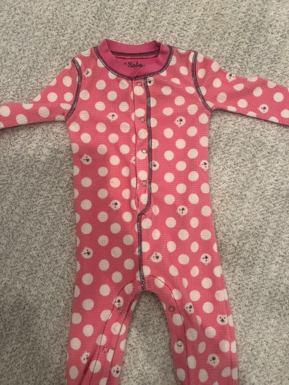 PJ Salvage Pink Polka Dot Pajamas | 12-18M - Picture 3 of 3